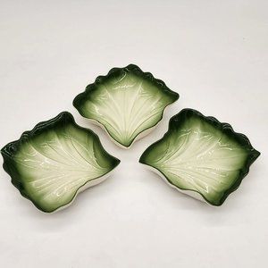 Vintage Valley Vista California Pottery - 600 - Set of 3 Lettuce Leaf Bowls